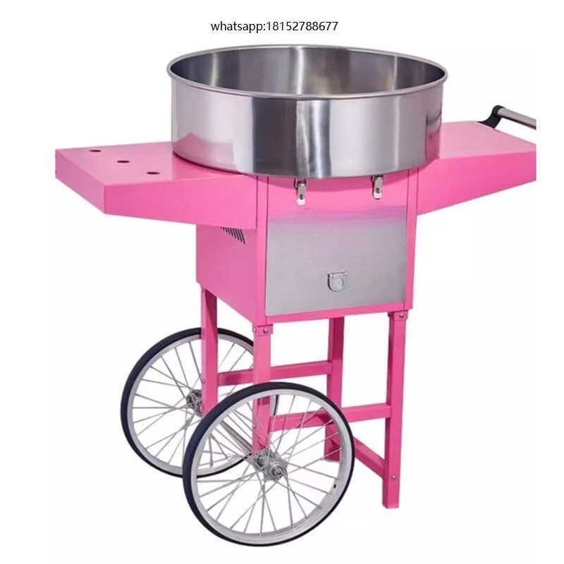 Commercial Cotton Candy Machine Cart - Commerciële suikerspinmachine met kar, roestvrijstalen suikerspinmaker,