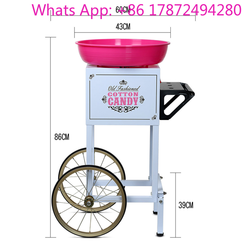 Commercial Cotton Candy Machine Cart - Suikergoedmachine, krachtige commerciële luxe elektrische mobiele