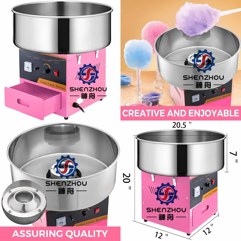 Commercial Cotton Candy Machine Cart - Elektrische professionele volautomatische suikerspinkar met enkelvoudige