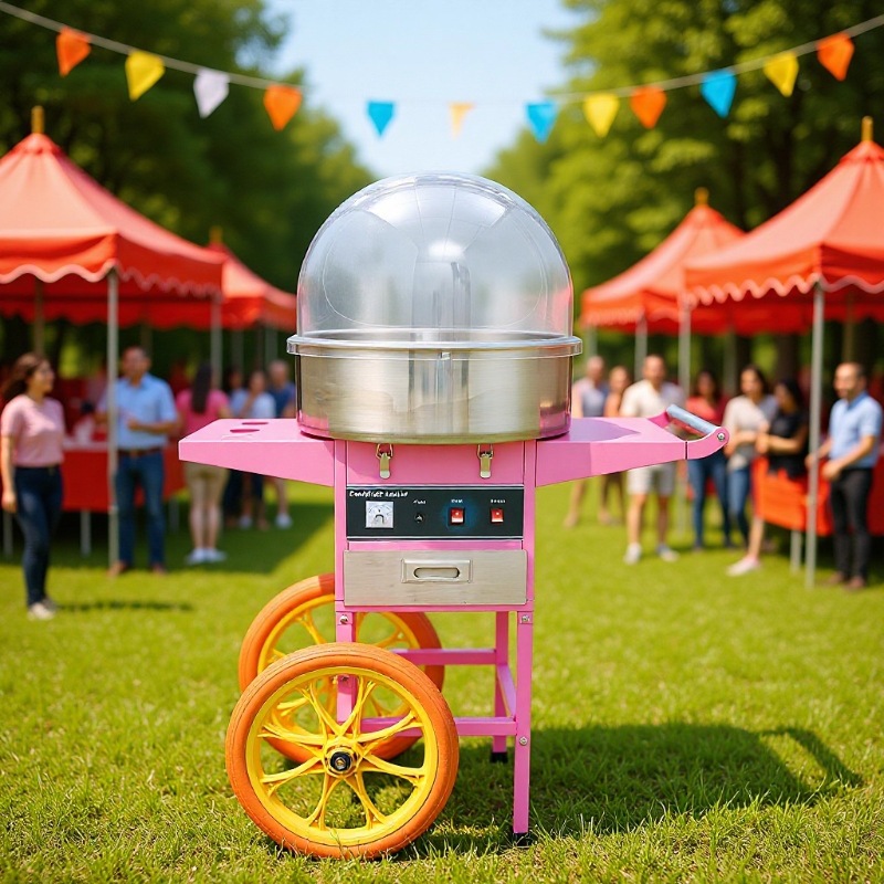 Commercial Cotton Candy Machine Cart - Professionele elektrische suikerspindmachine met kar –