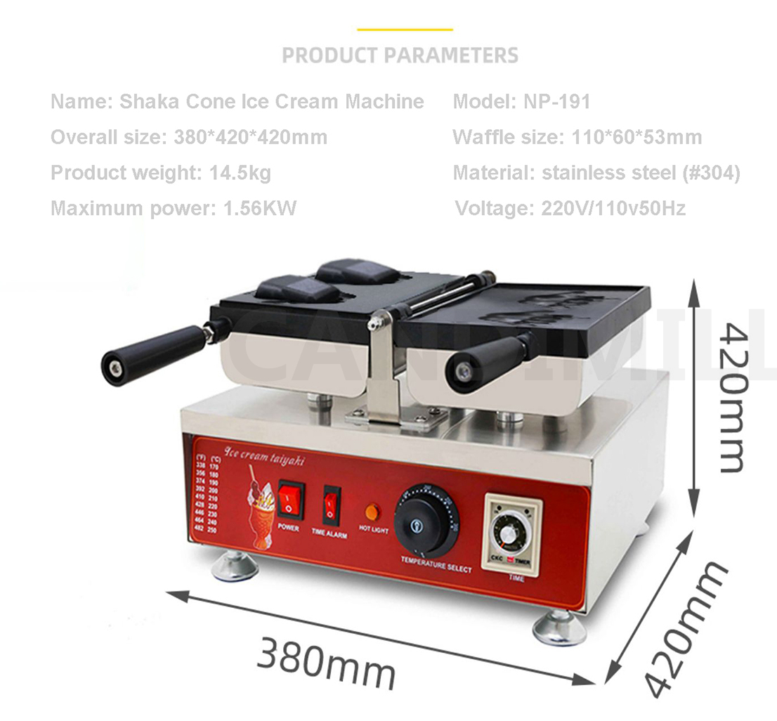Commerciële Shaka Boom Taiyaki - Commercial Waffle Cone Maker Ice Cream recensie en prijs