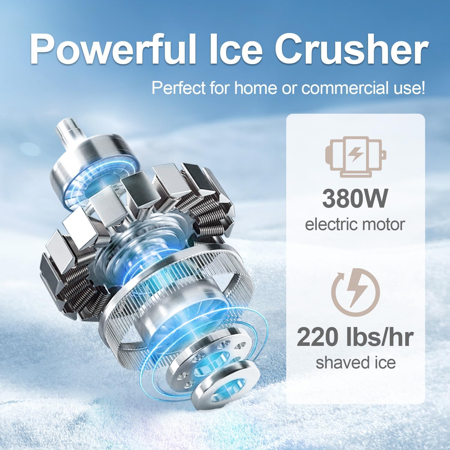 Elektrische ijsrasp 380W, snee - Snow Cone Shaved Ice Machine recensie en prijs