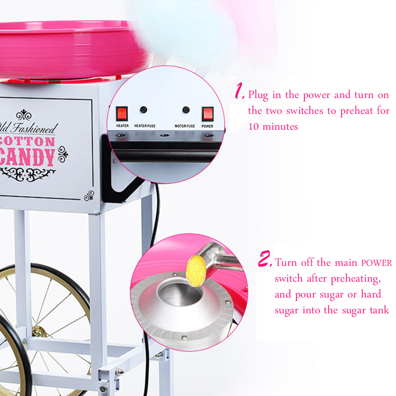 Suikerspin Machine Krachtige C - Commercial Cotton Candy Machine Cart recensie en prijs