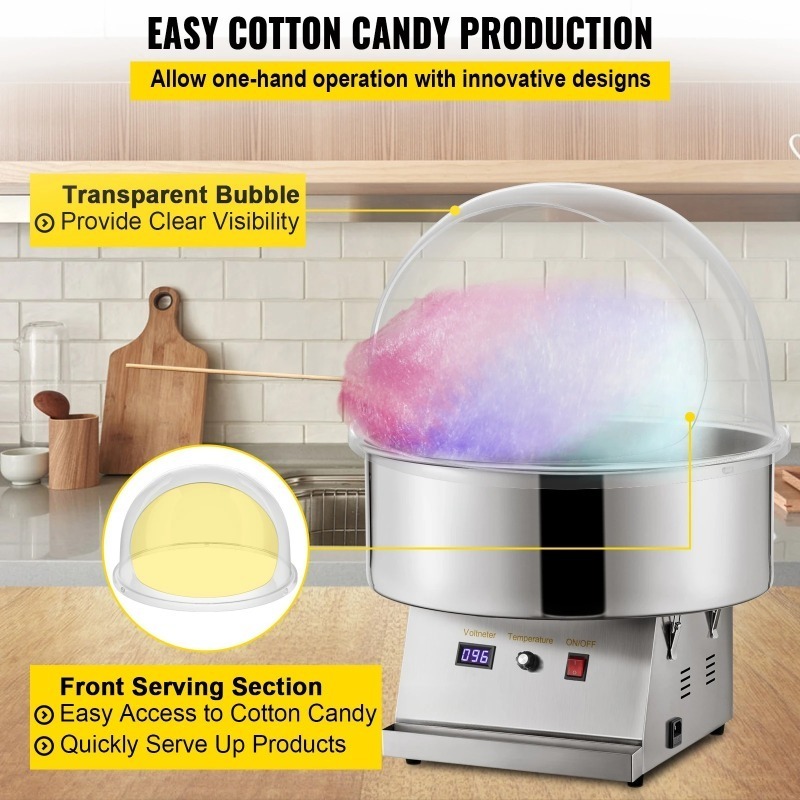 21 inch commerciële suikerspin - Cotton Candy Maker With Cover Shield recensie en prijs
