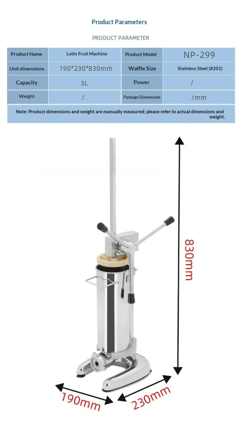 Industriële Churros-vuller, ha - Churros Extruder Machine Manual recensie en prijs