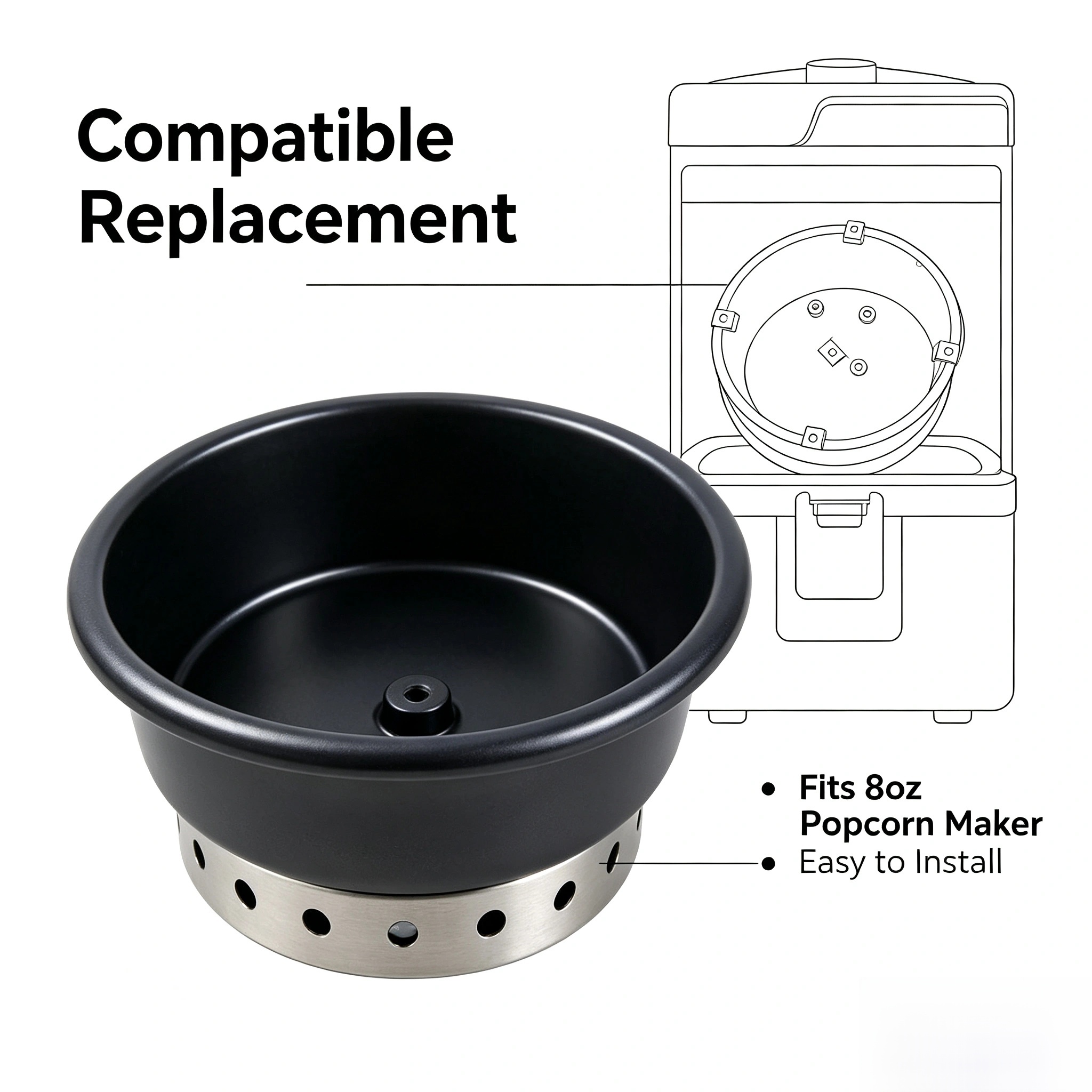 8oz Anti-aanbak Binnenpan Verv - Commercial Popcorn Maker 8Oz recensie en prijs