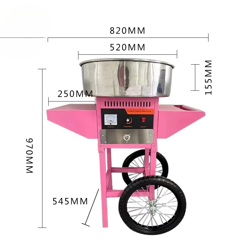 Grote Wagentje Suikerzijde Mac - Commercial Cotton Candy Machine Cart recensie en prijs
