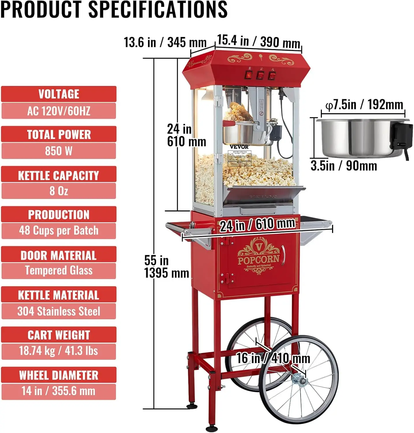 Commerciële popcornmachine, 8  - Commercial Popcorn Maker 8Oz recensie en prijs