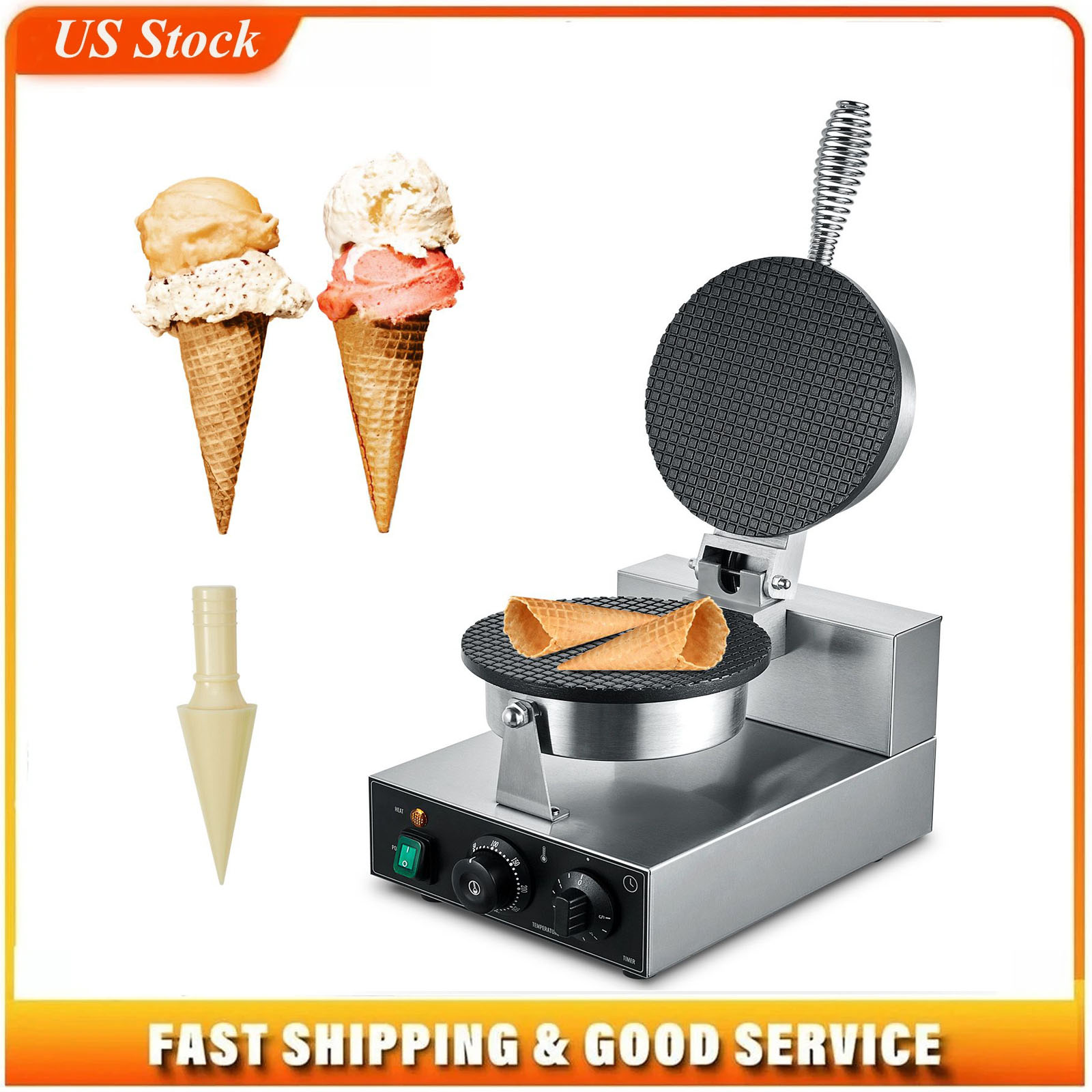 Elektrische ijshoorntjesmachin - Commercial Waffle Cone Maker Ice Cream recensie en prijs