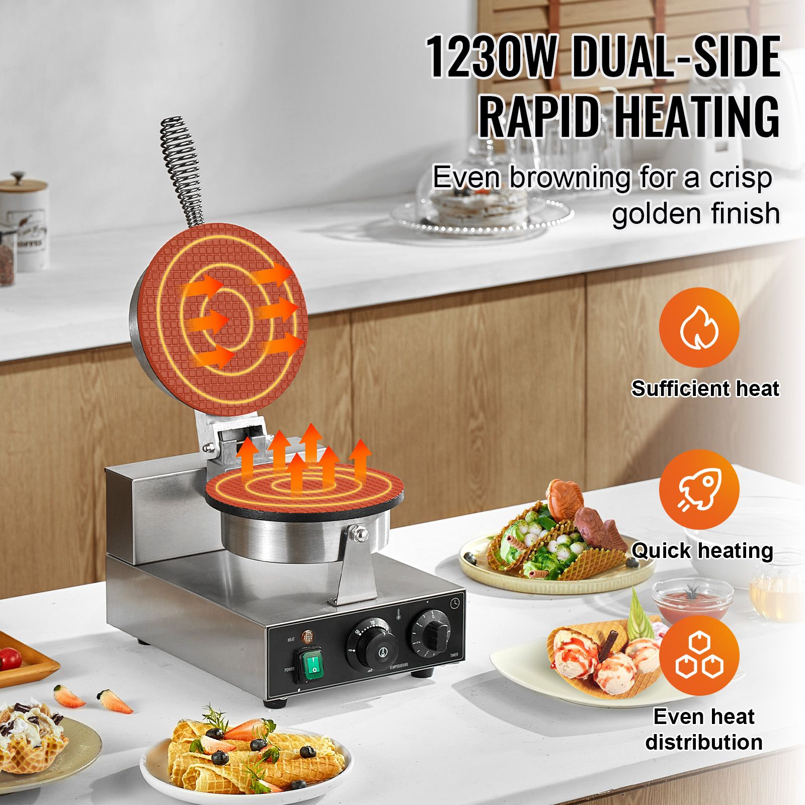 Elektrische ijshoorntjesmachin - Commercial Waffle Cone Maker Ice Cream recensie en prijs